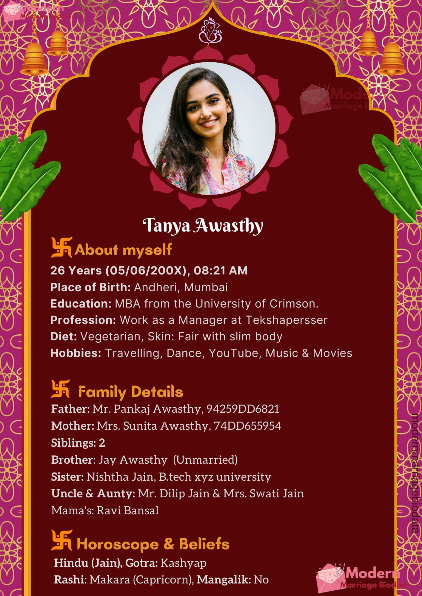 Cultural Heritage Wedding Bio