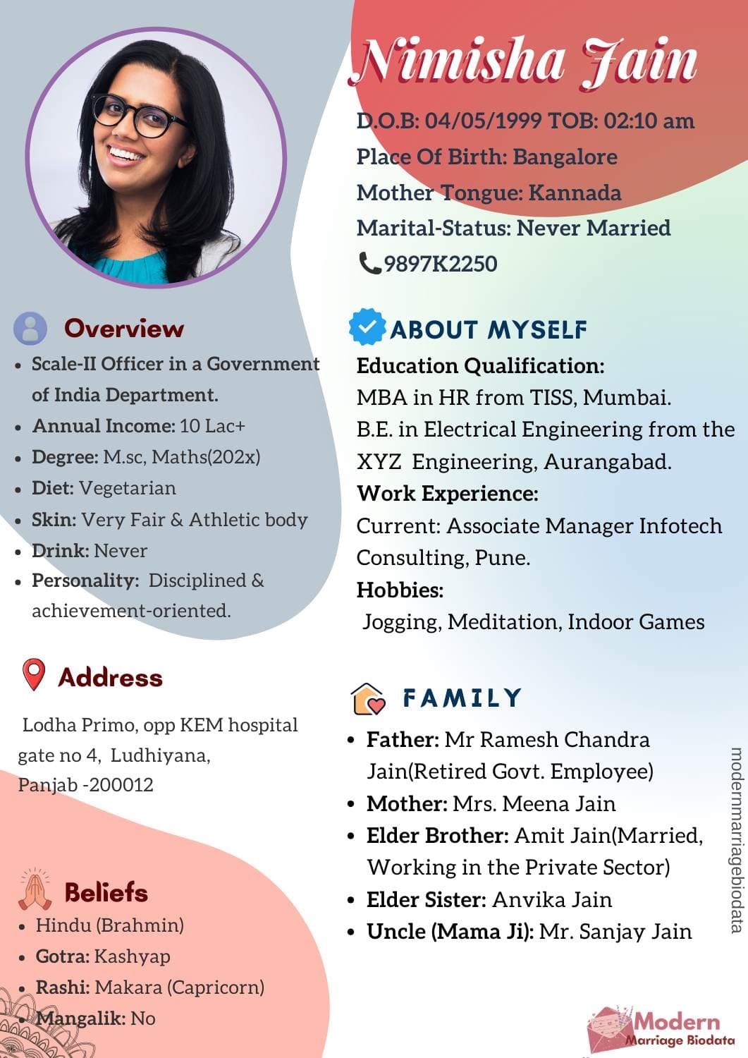 Hindu Marriage Biodata